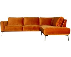 Hoekbank - Tulp - rechts - velours Brunei koper 18