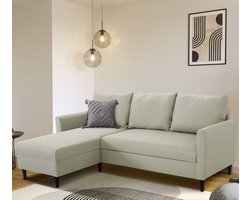 Hoekbank Tweety links - 192x137x82cm - beige stof - PGS - Hoekbank - Beige - Hout; Stof