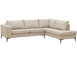Hoekbank Verona beige chenille bank 265cm rechts loungebank hoeksalon
