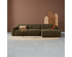 Hoekbank Wave groen loungebank 305cm polyester bankstel rechts