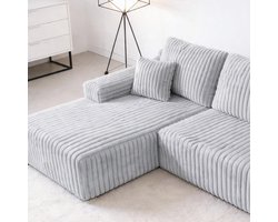 Hoekbank Woonkamer L-vorm 267x170x85 cm – Modulaire Cloud Bank met Diepe Zitting, Corduroy Stof & Dubbellaags Schuim, Zonder Frame, Comfort Sofa voor Woonkamer & Slaapkamer – Urbanhome