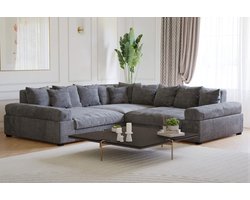 hoekbank xl big sofa fatguy- corduroy rib donkergrijs- hoekbanken en hoeksalon bij zetelsenbedden - American Bigsofa