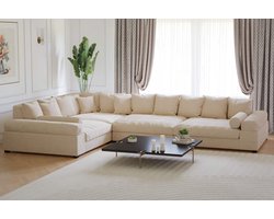 hoekbank xxl big sofa fatguy- corduroy rib beige- hoekbanken en hoeksalon bij zetelsenbedden - American Bigsofa