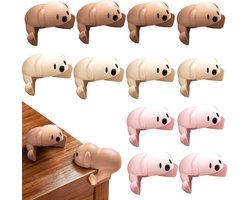 Hoekbeschermer Baby, 12 Stuks Tafelhoekbeschermers voor Baby, Schattige Beer Rubberen Hoekbeschermers Babybestendige Hoeken en Randen (Roze, Bruin, Beige, )