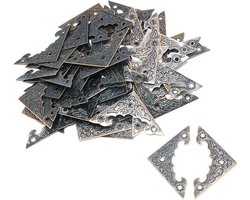 Hoekbeschermers van bronzen legering voor Meubels - Antieke Stijl - Houten Doos Decoratief - 40mm - Tafel Guards - Bureau Rand - Driehoekvorm - 40 stuks - Geschikt voor Hoekbescherming - Brons Model