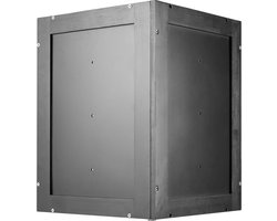 Hoekbroodtrommel voor aanrecht, dubbellaagse bamboe broodtrommel met grote capaciteit, houten broodtrommel voor zelfgebakken brood, opbergbak met golvende acryldeur, zwart