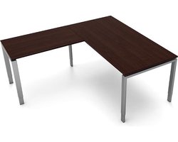 Hoekbureau Beta 160cm donkerbruin hoogte verst.