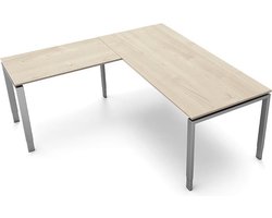 Hoekbureau Beta 180cm blank hoogte verstelbaar