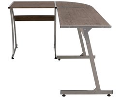 Hoekbureau | Computerbureau | Tafel bewerkt hout bruin