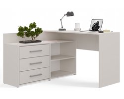 Hoekbureau creme met lades Creme