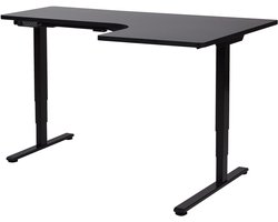 Hoekbureau elektrisch verstelbaar zwart rechtszijdig 160 x 59 cm DESTINES
