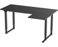 Hoekbureau - gaming bureau - L vormig zit sta bureau - game bureau - computertafel - game desk - elektrisch in hoogte verstelbaar