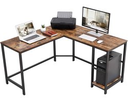 Hoekbureau - Groot bureau - Computerbureau - Industrieel Vintage - Hout Metaal Lvormig - 135x135x75