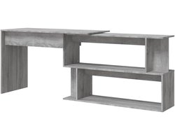 Hoekbureau - Kantoor Werkplek - Studeren Thuiswerken - Draaibaar Ontwerp - 200x50x76 cm - Grijs Sonoma