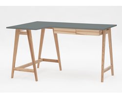 Hoekbureau L-vorm - Werktafel Bureau - Thuiswerken Kantoor - Massief Hout Afwerking - 135 x 85 cm - Beton Grijs