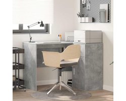 Hoekbureau met laden en planken kantoorbureau beton grijs 102 x 88 x 75 cm houtmateriaal bureau met opbergruimte