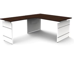 Hoekbureau Office desk 160cm donkerbruin hoogte verst.