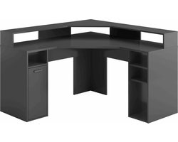 Hoekbureau Paco Antraciet - 138,7x138,7cm - Met opbergruimte - Hoogte 90.3 cm - Met lades
