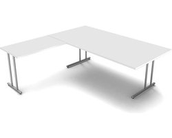 Hoekbureau Profi wit 200cm