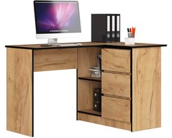 Hoekbureau Rechts B16 / Computerbureau / Computer Tafel / Bureautafel Rechts / Craft Eik / 124 x 77 x 85 cm