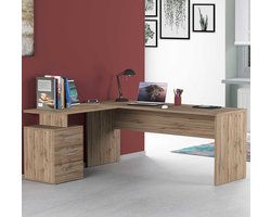 Hoekbureau Selda 160/180x75 cm-Wotan eik