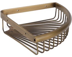 Hoekdouchehouder, wandgemonteerde douche-organizer van messing, badkamerplank, opbergrek voor douche, ruimtebesparend rek voor badkamer, toilet, slaapzaal en keuken