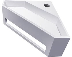 Hoekfontein Wiesbaden Julia 35x35x20cm Solid Surface Mat Wit