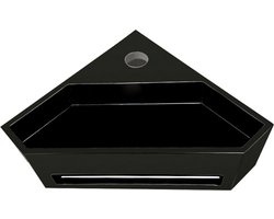 Hoekfontein Wiesbaden Julia 35x35x20cm Solid Surface Mat Zwart