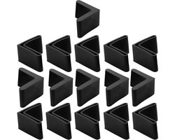 Hoekijzer Voetkussen 9 Stuks voor Meubels - L Vorm Rubber Kussens 25 x 25 mm Zwart