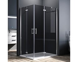 Hoekinstap Douchecabine 80x90 cm met Pendeldeuren en NANO-glas