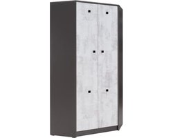 Hoekkast - 90x90x193 cm - Kledingkast met planken - Grafiet - Enigma