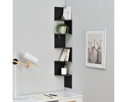 Hoekkast, boekenkast, zwart, 123 x 19,5 x 19,5 cm