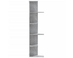 Hoekkast Houten Wandplank 36.5x36.5x140 cm - Grijs - Ideaal voor Woonkamer en Slaapkamer