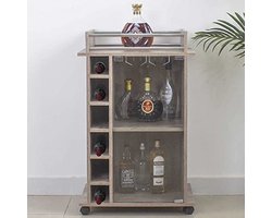 Hoekkast voor Wijn en Sterke Dranken – Multifunctioneel 6-Zits Rek met Glazenhouder