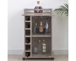 Hoekkast voor Wijn en Sterke Dranken – Multifunctioneel 6-Zits Rek met Glazenhouder