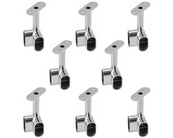 Hoekkaststeun Heavy Duty - 8 Stuks - Zinklegering - Beugel 90° - Garderobe Accessoires - Kleding Rail Flens - Kledingstangbeugel
