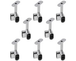 Hoekkaststeun Heavy Duty - 8 stuks - Zinklegering - Beugel 90° - Garderobe-accessoires - Kledingrail-flens - Kledingstangbeugel