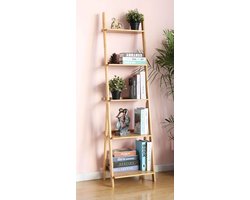 Hoekladder Plank - Boekenplank - Opslag Rekken - Industrieel Ontwerp - 5 Tier - Geel