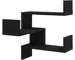 Hoekplank Wandmontage - Zwevende Plank - Ruimte Besparen - Hoek Ontwerp - 51.5 cm - Zwart Eiken