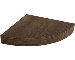 Hoekplank Wandrek - Opbergrek - Ruimte Besparen - Duurzaam MDF Hout - 24 x 24 x 4 cm - Walnoot