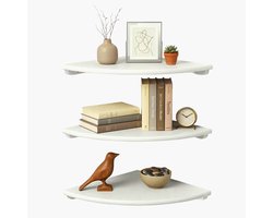 Hoekplank - wit - 25x3x25 cm - voor wandmontage