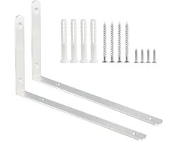 Hoekplanken en verbindingen voor houten meubels - Roestvrij staal, L-vormig, 90 graden, 2 stuks