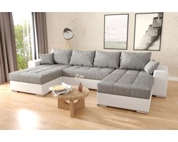 Hoeksalon Josua White Hoekbank met opbergruimte en slaapfunctie - zetelsenbedden