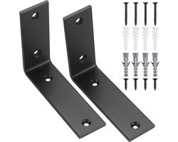 Hoeksteun voor Planken van Hoogwaardig IJzer - Verstelbare Metalen Hoeksteun voor Houten Meubels en Planken - Set van 2, 125 x 100 x 38 mm, Ideaal voor Wandplanken en Opbergoplossingen