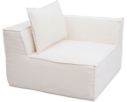Hoekstuk/accessoire voor bank MCW-O54, loungestoel Gestoffeerde stoel Armleuning, stof/textiel (300 g/m²) 63 x 97 x 97 cm ~ crème