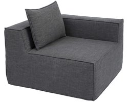 Hoekstuk/accessoire voor bank MCW-O54, loungestoel Gestoffeerde stoel Armleuning, stof/textiel (300 g/m²) 63 x 97 x 97 cm ~ donkergrijs