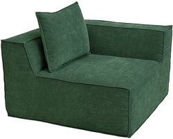 Hoekstuk/accessoire voor bank MCW-O54, loungestoel gestoffeerde stoel armleuning, stof/textiel (300 g/m²) 63 x 97 x 97 cm ~ groen