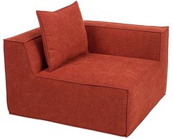 Hoekstuk/accessoire voor bank MCW-O54, loungestoel Gestoffeerde stoel Armleuning, stof/textiel (300 g/m²) 63 x 97 x 97 cm ~ terracotta