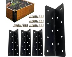 Hoekstukken Voor Verhoogde Tuinbedden En Bloembedden, 90° Graden Hoekverbinder Voor Plantenbakken Met Schroef, Metalen Verbindingsstukken Verhoogde Bedden, Tuinmeubelen Buiten En Binnen Hein