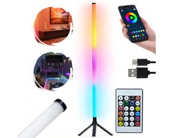 Hoekvloerlamp - RGB LED-Vloerlamp - Led-Lamp Met 16 Miljoen Kleuren - Sfeerverlichting Met App En Afstandsbediening - Muzieksynchronisatie